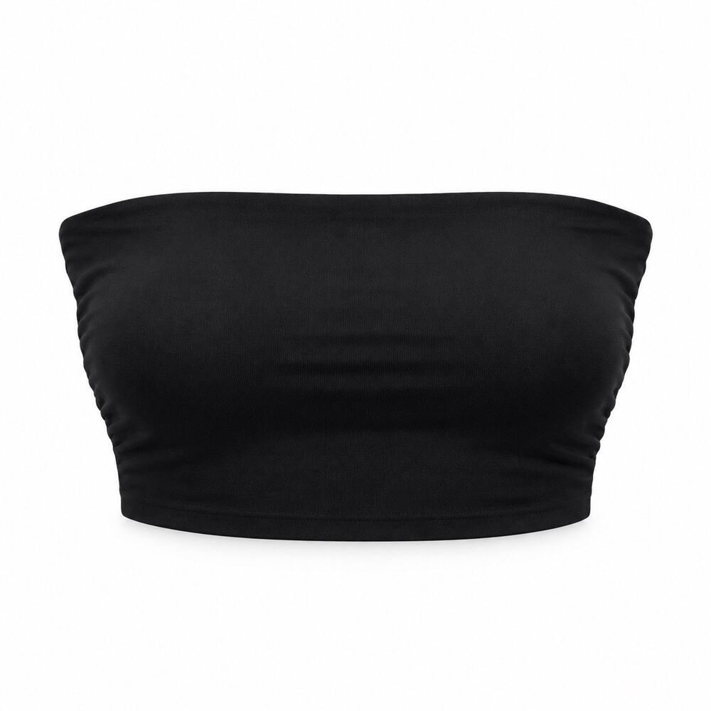 EasyGala Black Strapless Bandeau Tube Top Medium Y2K NWT